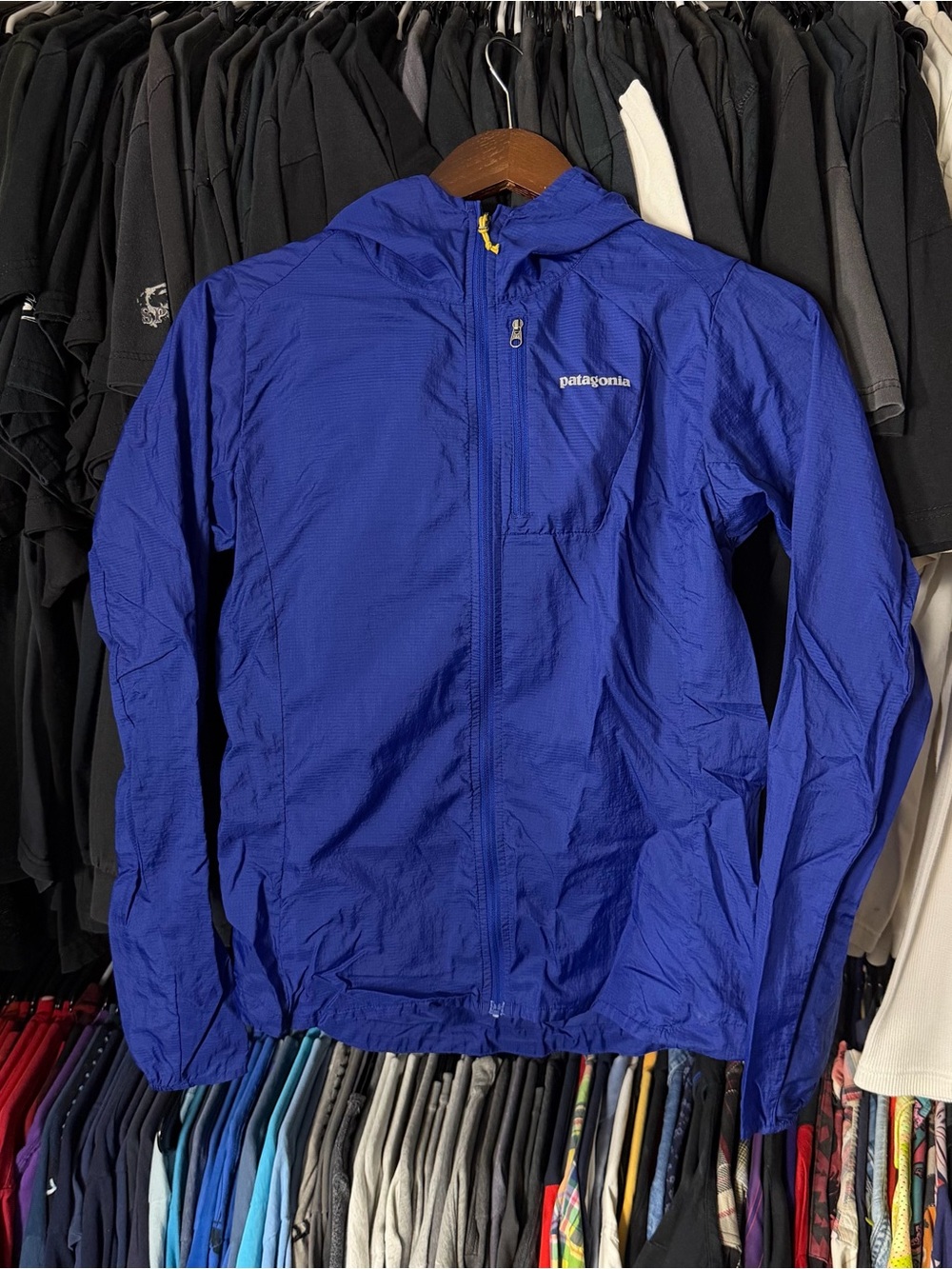 Patagonia Houdini Jacket Women’s Small Blue Purple Ultralight Running Zip Up